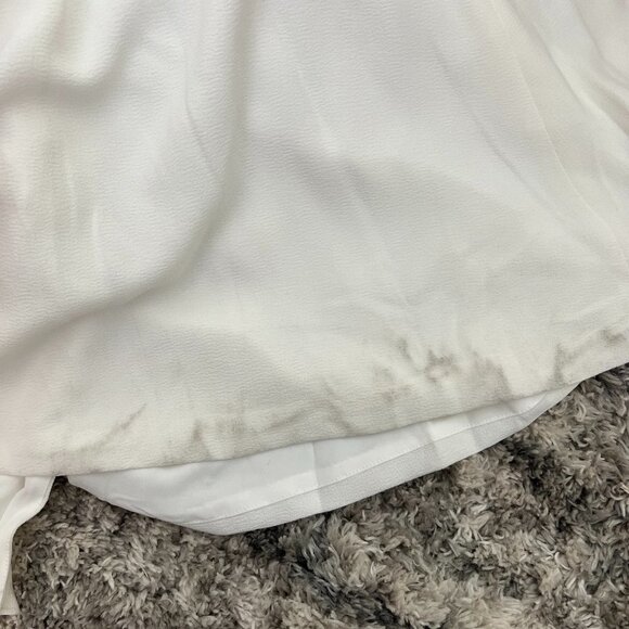 NEW Dress the Population Iris Crepe Plunge Side Slit White Maxi Gown - Picture 13 of 13